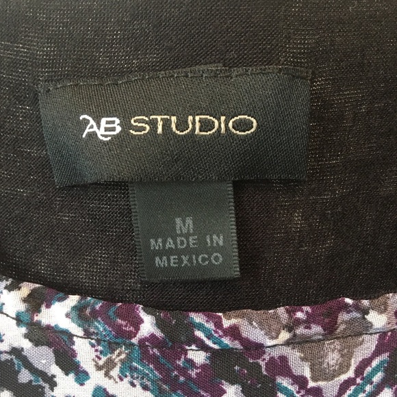 AB Studio black white comfy stretchy tank with shawl Size M - Picture 5 of 8